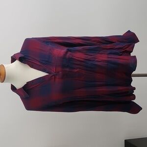 NWT Cosmic Blue Love Half Button Down